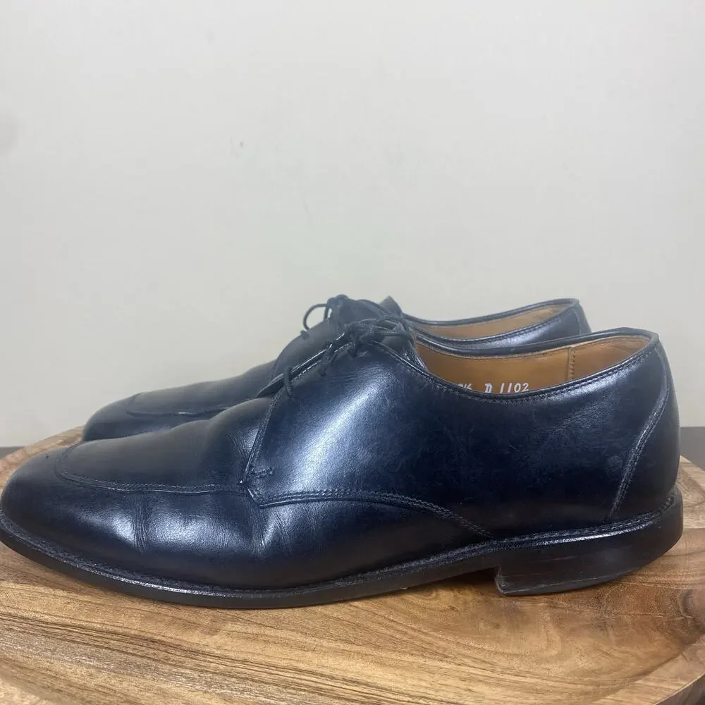 Allen Edmonds Burton Mens Black Size 9.5 Leather Oxford Dress Shoes